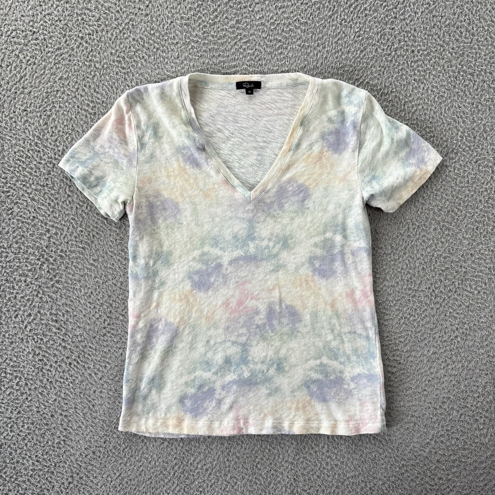 Rails Cara Shirt Womens XS Rainbow‎ Tie Dye V Neck Short Sleeve